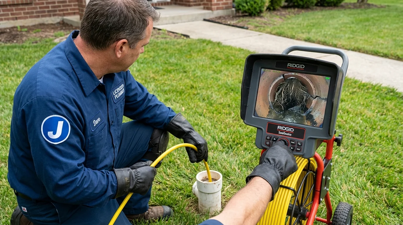 Sewer camera inspection being performed by Johns Plumbing LLC in Panora